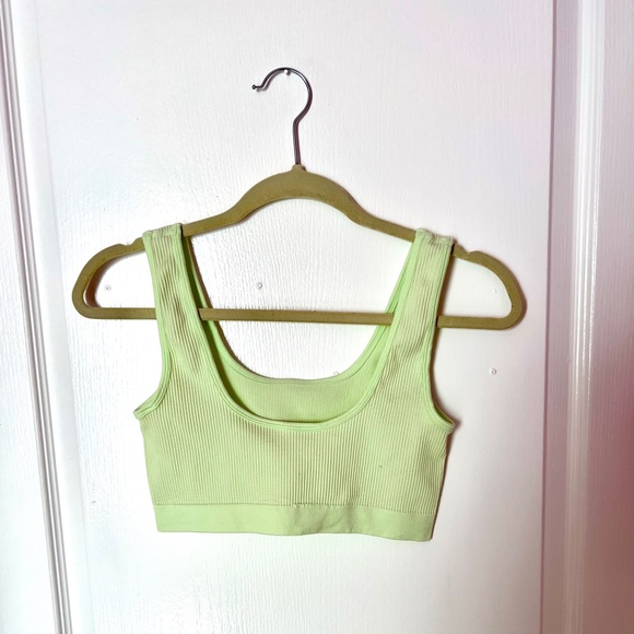 Colsie Women's Scoop Neck Ribbed Green Bralette size M - Picture 4 of 7